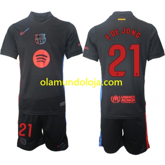 Camisola FC Barcelona F DE JONG 21 Criança Equipamento Segundo 2024-2025 Manga Curta